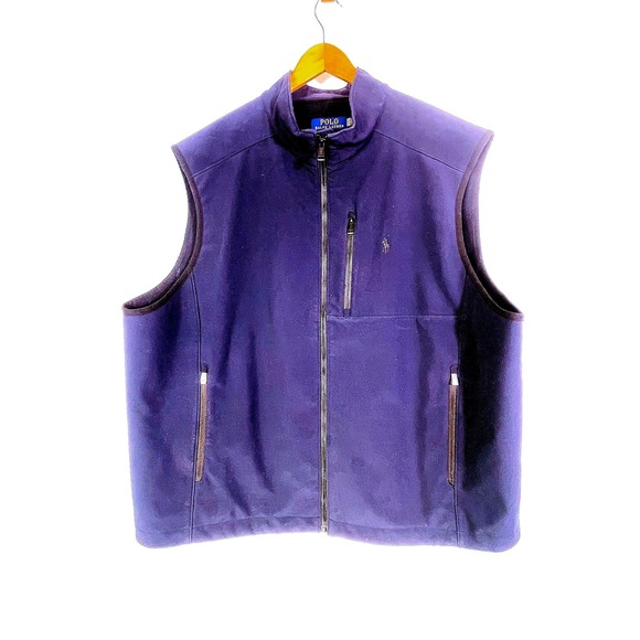 Polo Ralph Lauren Other - Polo Ralph Lauren Softshell Vest Men's 2X XXL Pony Blue Full Zip Fleece Lined